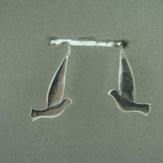 EAHO48 OORHAAK Ag925 20MM VOGEL (per 3 paar)