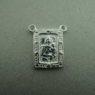 PE169 HANGER Ag925 15MM RECHTHOEKIG MET 2 OGEN (per 3 stuks)