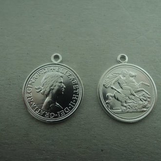 PE275 HANGER Ag925 16MM ROND MUNT MET OOG (per 6 stuks)