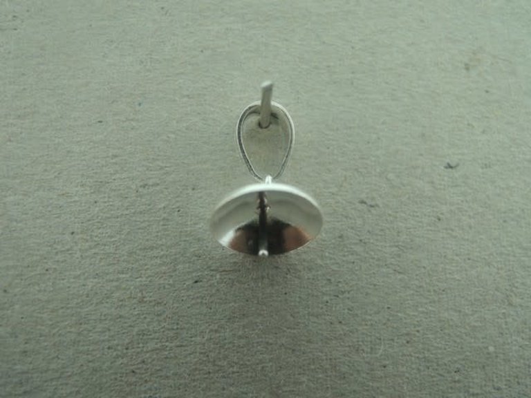 PE277 Ag925 KAPJE MET PIN 8MM MET BEUGEL (per 10 stuks)