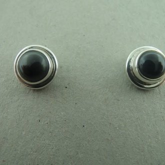 P120 OZ0804 OORSTEKER Ag925 ONIX ZWART 8MM ROND