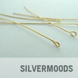 GPENEY50 Ag925 VERGULD PER 100 STUKS NIETPIN MET OOG 5CM