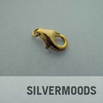 GPLOKA13 KARABIJNSLOT Ag925 VERGULD (per 10 st)  13MM