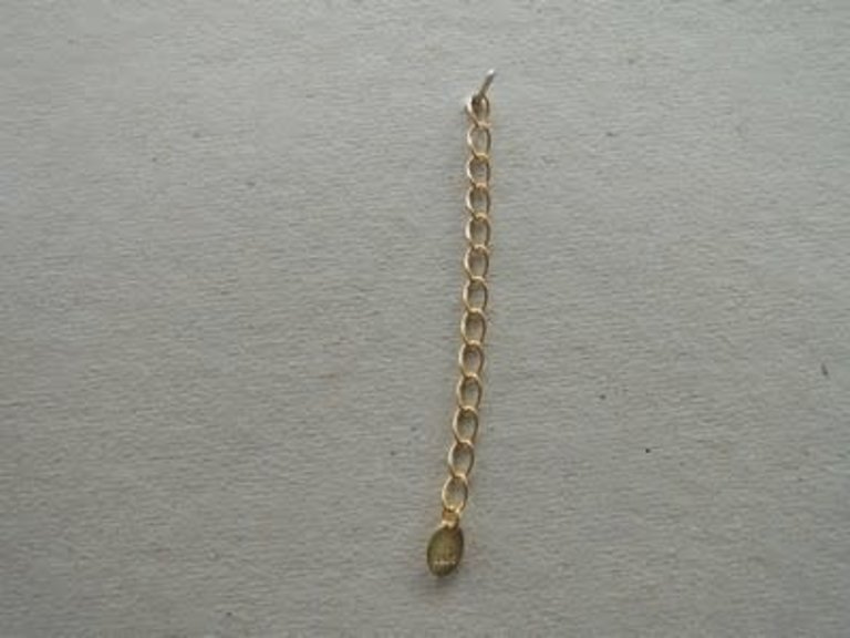 GPPE199 VERLENGKETTING MET PLAATJE (per 10 st) Ag925 VERGULD 5CM
