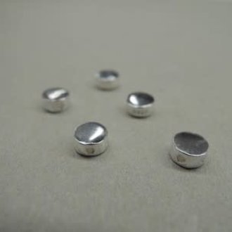 PE280 KRAAL Ag925 (per 5 st) 5MM ROND DWARSGEBOORD