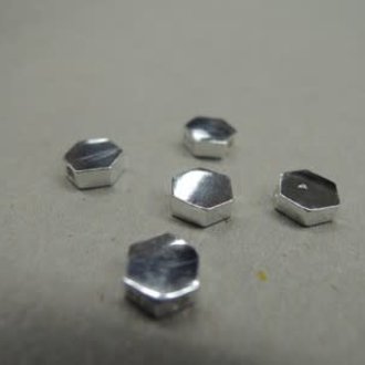 PE281 KRAAL Ag925 (per 5 st) 5MM ZESHOEK DWARSGEBOORD