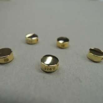 GPPE280 KRAAL Ag925 VERGULD (per 5 st) 5MM ROND DWARSGEBOORD