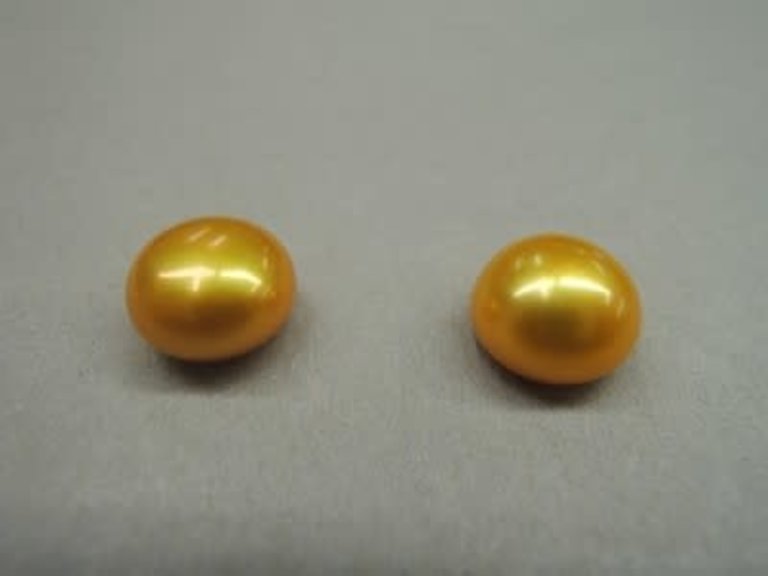 9872-bis  (per 6 stuks) ZOETWATERPARELS GEEL 10MM BOUTON