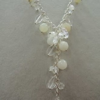 P133 KZ0021 KETTING AG925 KRISTAL/AVENTURIJN WIT +-50CM