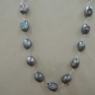 P137 KZ0025 KETTING AG925 PAREL GEKETTELD GRIJS   +-42CM
