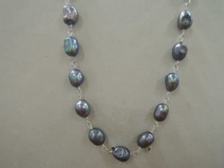 P137 KZ0025 KETTING AG925 PAREL GEKETTELD GRIJS   +-42CM