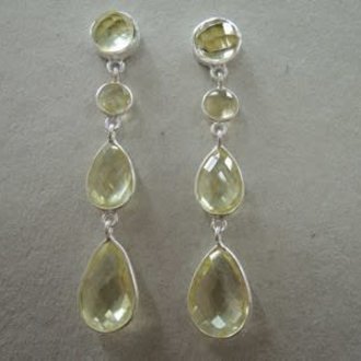 P139 OZ0860 OORSTEKER Ag925 LEMON TOPAAS GEEL 6CM