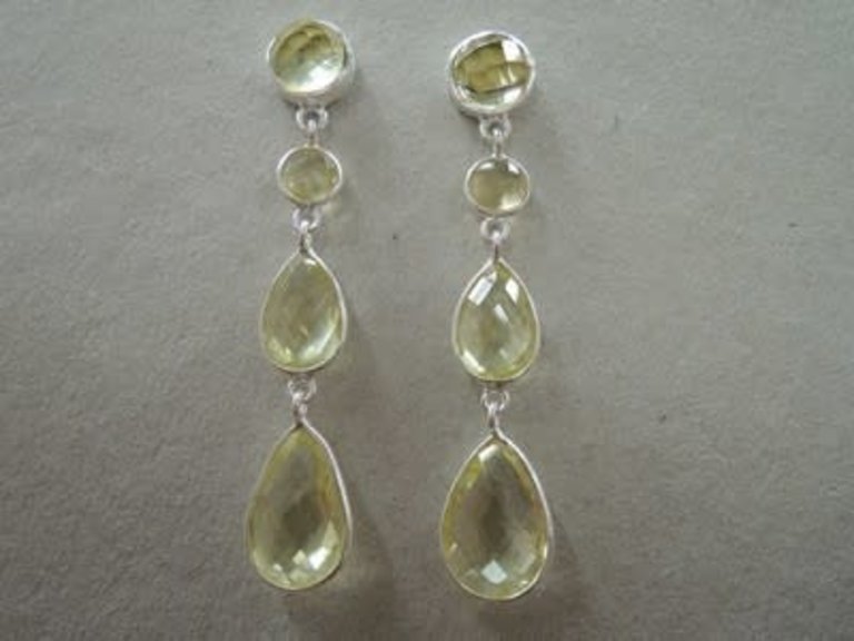 P139 OZ0860 OORSTEKER Ag925 LEMON TOPAAS GEEL 6CM