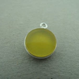A1010 HZ0001 HANGER Ag925 LEMON KWARTS GEEL 10MM ROND MET OOG