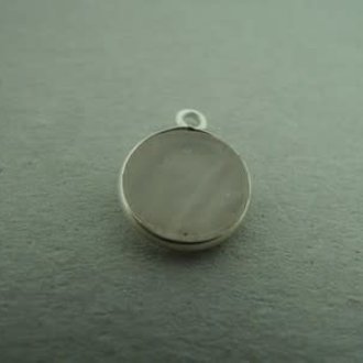 A1010 HZ0005 HANGER Ag925 ROSE KWARTS  10MM ROND MET OOG