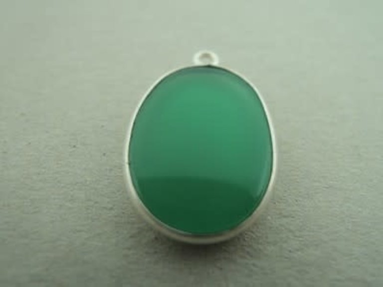 A4020 HZ0014 HANGER Ag925 ONIX GROEN 18X13MM OVAAL MET OOG