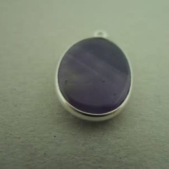 A4020 HZ0015 HANGER Ag925 AMETHIST PAARS 18X13MM OVAAL MET OOG