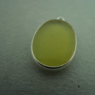 A4020 HZ0020 HANGER Ag925 LEMON KWARTS GEEL 18X13MM OVAAL MET OOG