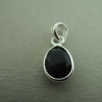 A3010 HZ0034 HANGER Ag925 ONIX ZWART 10X8MM DRUPPEL MET BEUGEL