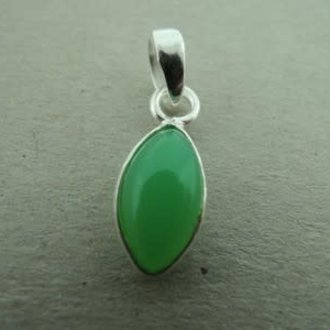 A6010 HZ0045 HANGER Ag925 CHALCEDOON GROEN 12X7MM MARKIES MET BEUGEL
