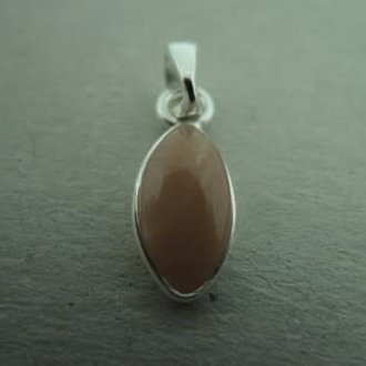 A6010 HZ0050 HANGER Ag925 MAANSTEEN ORANJE12X7MM MARKIES MET BEUGEL