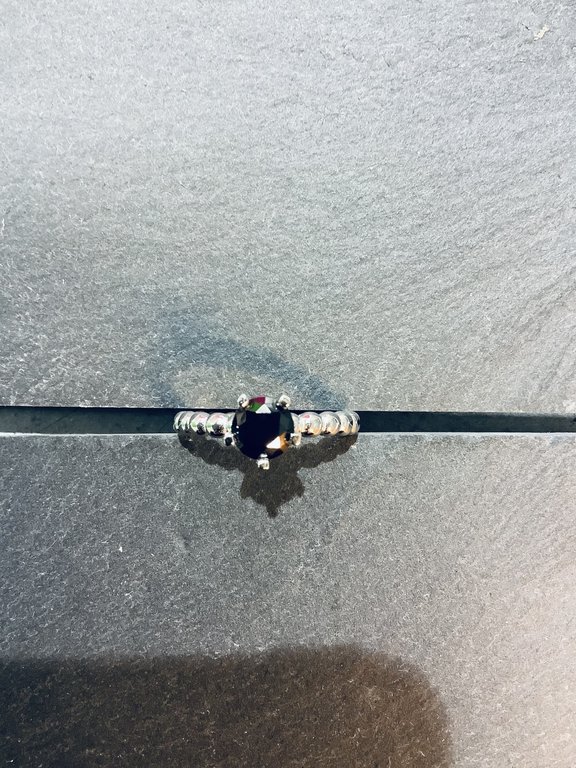 RZ0175 RING Ag925 MET ZIRKOON ZWART 7MM ROND