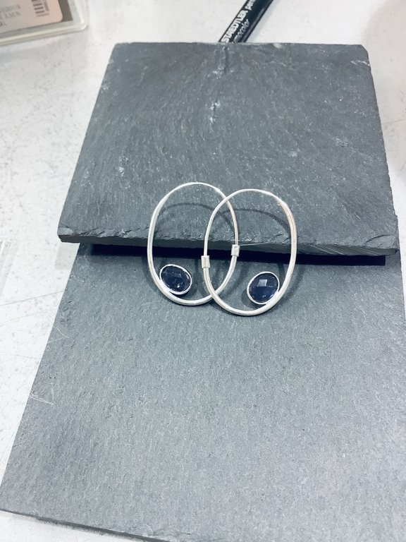 P116 OZ0776 CREOOL Ag925 IOLIET BLAUW 3.5CM OVAAL