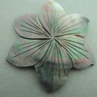 SG0003 STUKGOED (per 2 stuks) SCHELP GRIJS 4CM BLOEM TOP GEBOORD