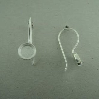 EAHO77 OORHAAK Ag925 MET ZETKAST (per 3 paar) Ag925 7MM ROND