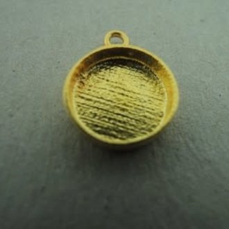 GPPE282 HANGER ZETKAST (per 3 stuks) Ag925 VERGULD 10MM ROND