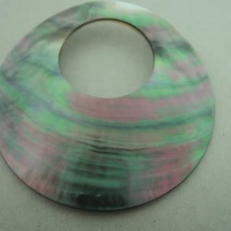 SG0008 STUKGOED PER STUK SCHELP GRIJS RONDEL  60MM