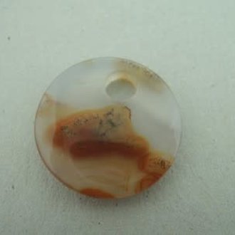 SG0012 STUKGOED PER STUK AGAAT ORANJE/WIT 27MM ROND