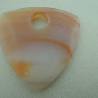 SG0014 STUKGOED PER STUK AGAAT ORANJE/WIT 45MM DRUPPEL