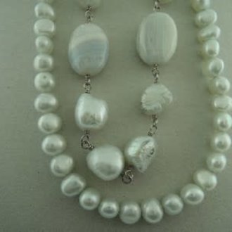 KZ0054 HANSSNOER PAREL/AGAAT ZILVER GEKETTELD/GEREGEN