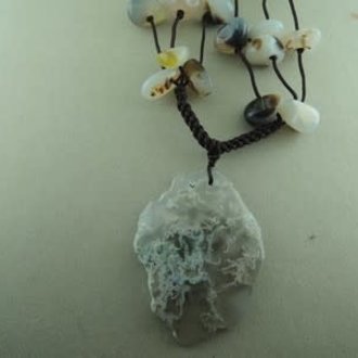 KZ0065 KETTING CARNEOOL ORANJE ONREGELMATIG  GEKNOOPT