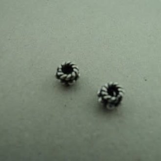 BP64 KRAAL Ag925 (per 10 stuks) ETNISCH  5X3MM ROND