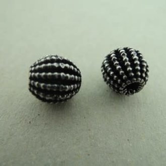 BP59 KRAAL Ag925 (per 3 stuks) ETNISCH  8MM ROND DOORBOORD