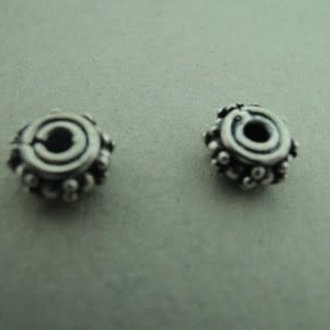 BP61 KRAAL Ag925 (per 3 stuks) ETNISCH  8MM ROND DOORBOORD