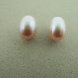 PEARL2 ZOETWATERPAREL ROOS (per 6 stuks) 9MM DRUPPEL HALF GEBOORD