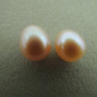 PEARL4 ZOETWATERPAREL ROOS (per 10 stuks) 8MM DRUPPEL HALF GEBOORD