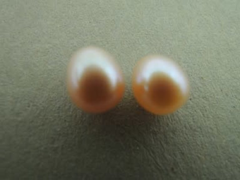 PEARL4 ZOETWATERPAREL ROOS (per 10 stuks) 8MM DRUPPEL HALF GEBOORD