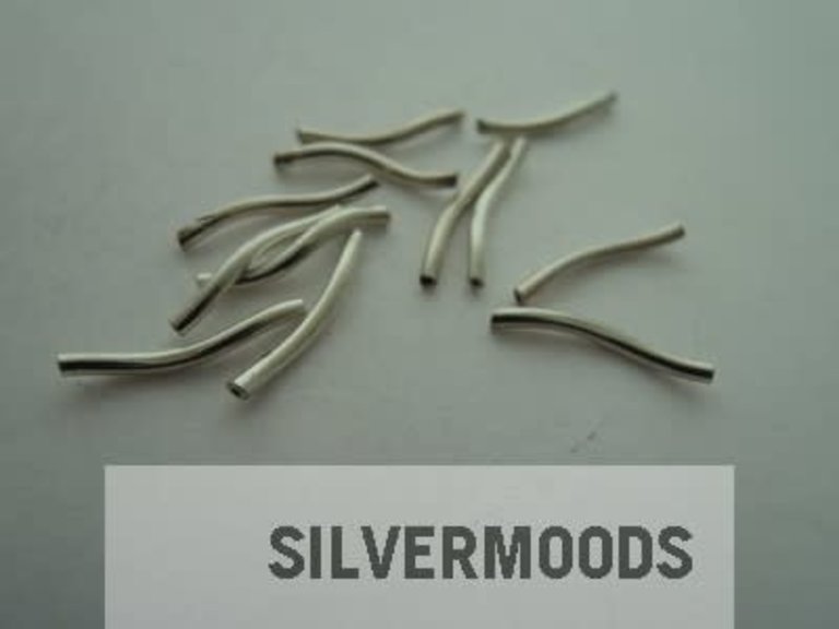 TUBEB15-10 TUSSENSTUK Ag925 (per 25 stuks) 15X1MM GEBOGEN