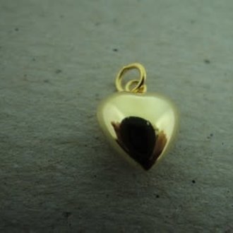 GPPE72  HANGER Ag925 VERGULD 10MM  HART MET OOG (per 4 stuks)