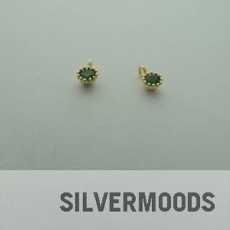 GPPE245 HANGER MET OOG (PER 10 ST) Ag925 VERGULD ZIRKOON GROEN 3MM ROND