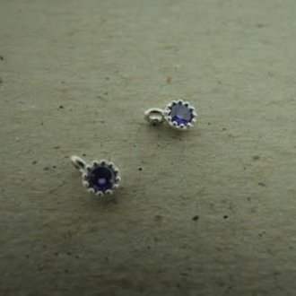 PE246 HANGER MET OOG (PER 10 ST) Ag925 ZIRKOON PAARS 3MM ROND