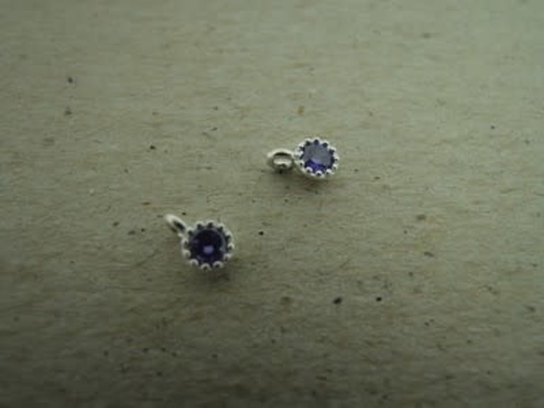 PE246 HANGER MET OOG (PER 10 ST) Ag925 ZIRKOON PAARS 3MM ROND