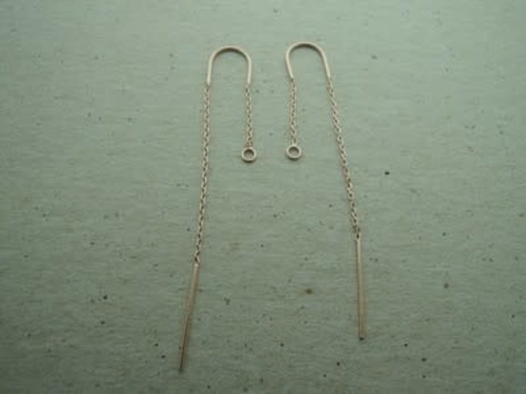 REASP02 (per 10 paar) DOORSTEEKOORBEL Ag925 VERGULD ROSE 6.5CM MET BOOGJE