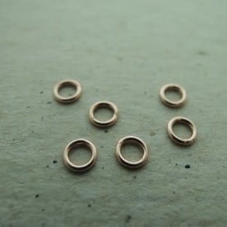 RENLC40-07 (per 50 stuks) Ag925 GOLD PLATED ROSE GESLOTEN OOG 4 X 0.7MM