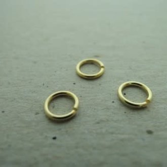 GPENLO60-08 OPEN OGEN(50 stuks) Ag925 VERGULD 6MM DIAMETER 0.8MM DRAADDIKTE ROND