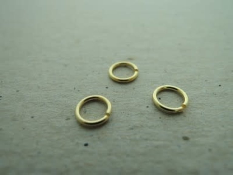 GPENLO60-08 OPEN OGEN(50 stuks) Ag925 VERGULD 6MM DIAMETER 0.8MM DRAADDIKTE ROND